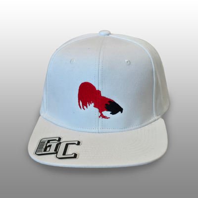 white snap-back baseball cap