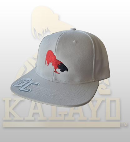 white snap-back baseball cap